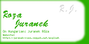 roza juranek business card