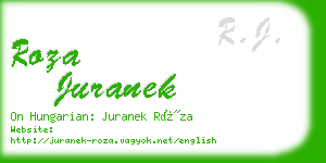 roza juranek business card